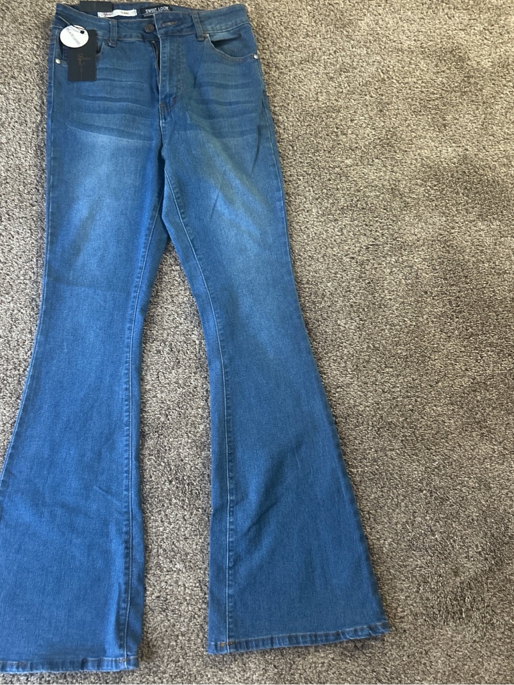Women's Mid-Rise Blue Flare Jeans